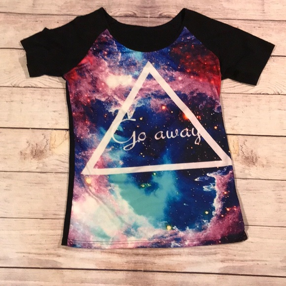Dolls Kill Tops - Dolls kill go away pyramid space shirt small